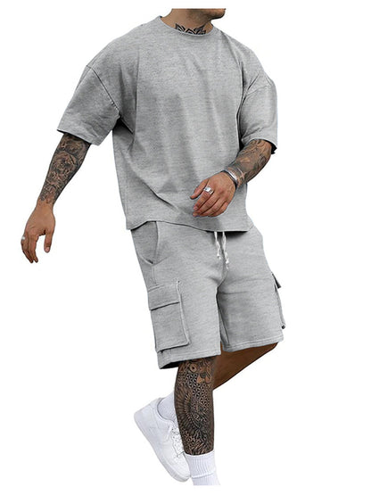 Herren SportSet Sweatshirt Shorts Bequem Casual