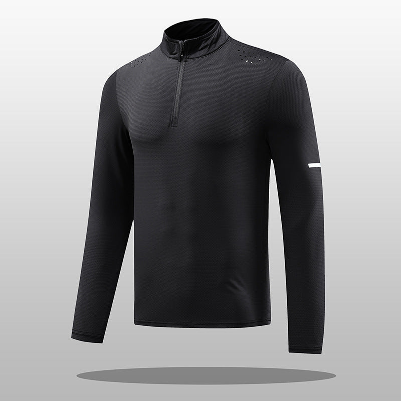 Herren Langarmshirt Atmungsaktiv Reißverschluss Funktionsshirt