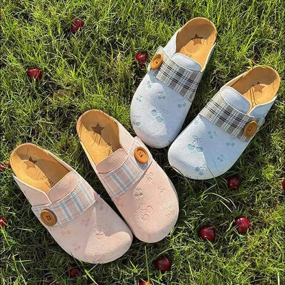 Damen Clogs Karomuster Dekorativ Frauen Schuhe