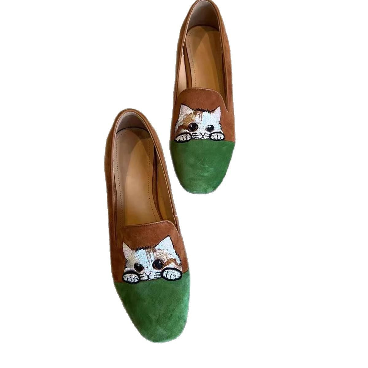 Damen Pantoletten Katzen Mokassin Bequem Schuhe Frau