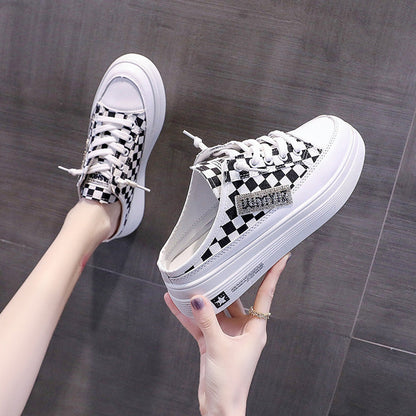 Damen Plateausneaker Elegante Textiloberfläche Höhe Schuhe - BerlinGlamour