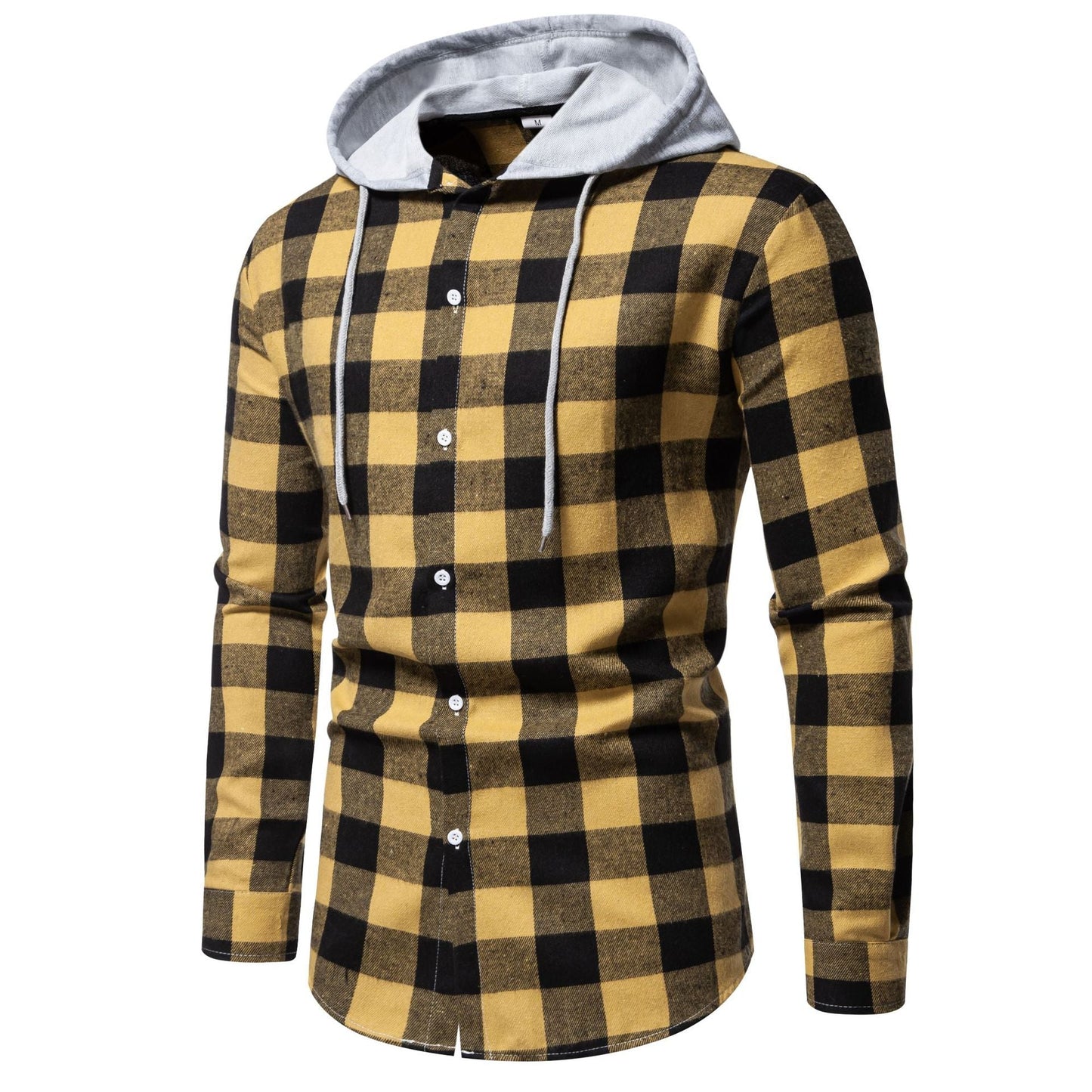 Herren Karo-Hemdjacke Modern mit Kapuze und Hoodie Style