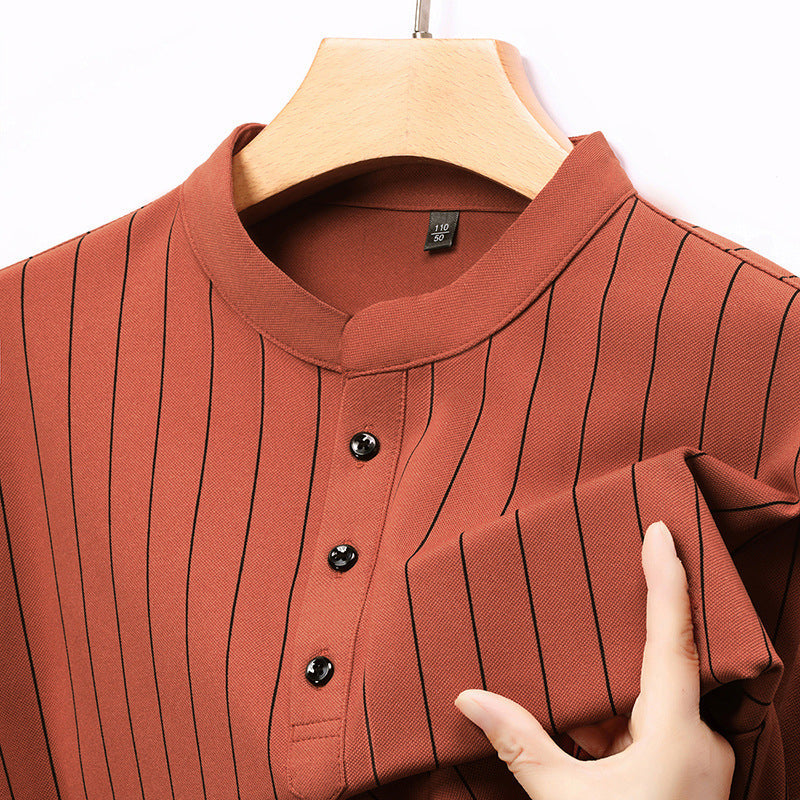 Herren Poloshirt Streifenmuster Elegantes Design Hochwertig