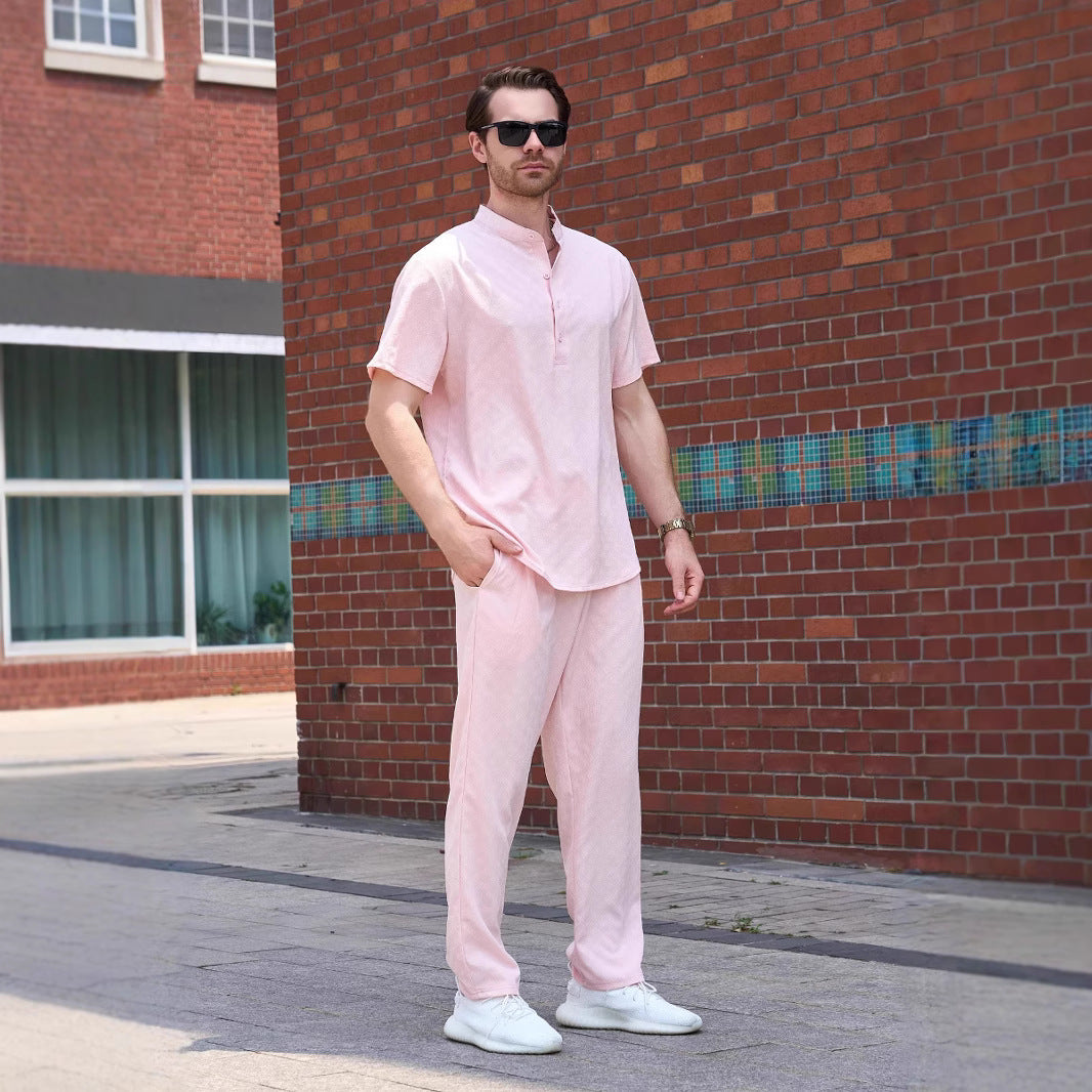 Herren Freizeitset Modern mit Stehkragen und Taschen