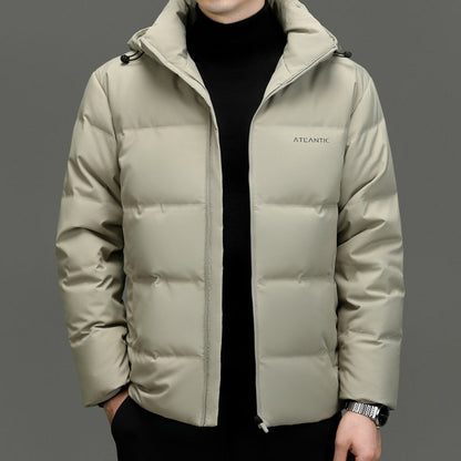 Herren Steppjacke Warm Isoliert mit Kapuze Modern