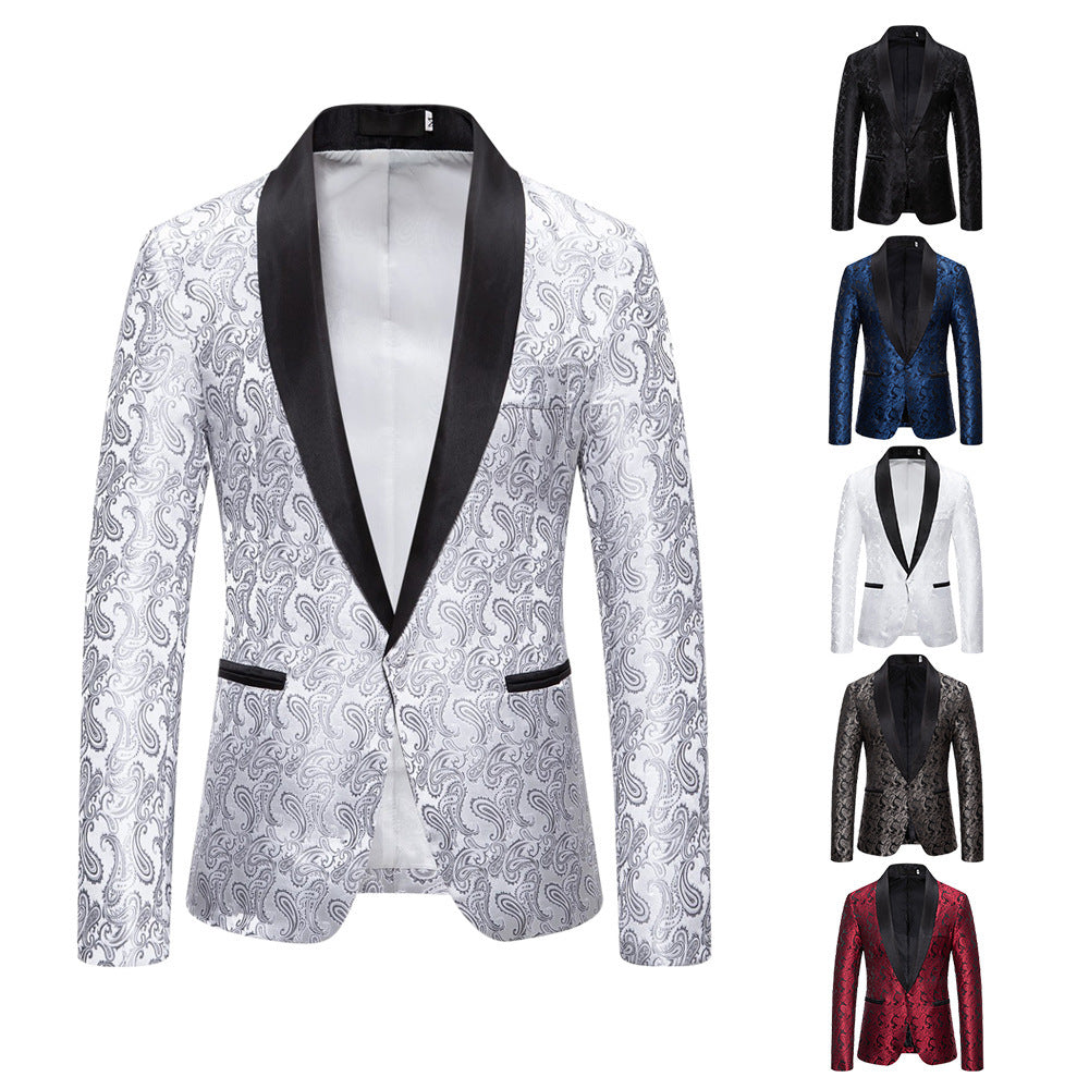Herren Blazer Elegant Smoking Anzug mit Paisley Muster - BerlinGlamour