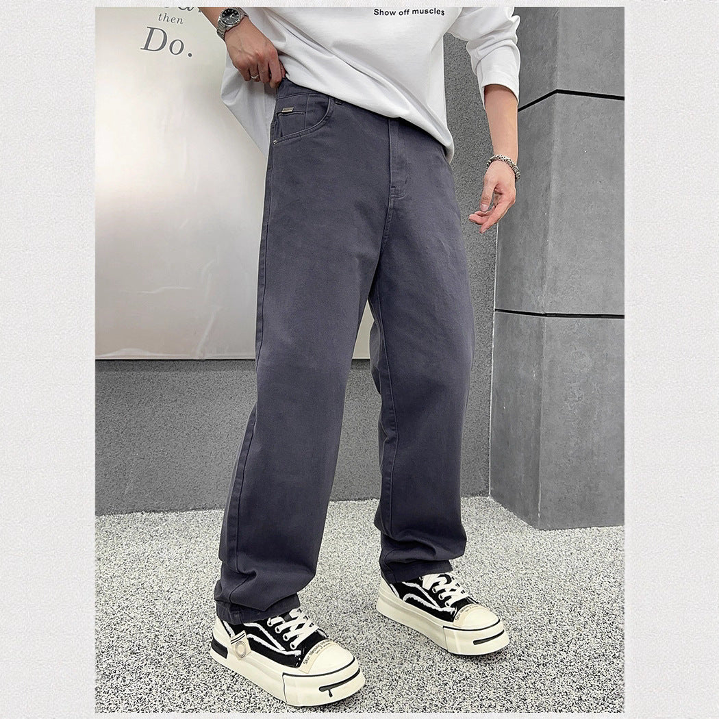 Herren Cargo-Jeans Bequem Weite Passform Mit Taschen