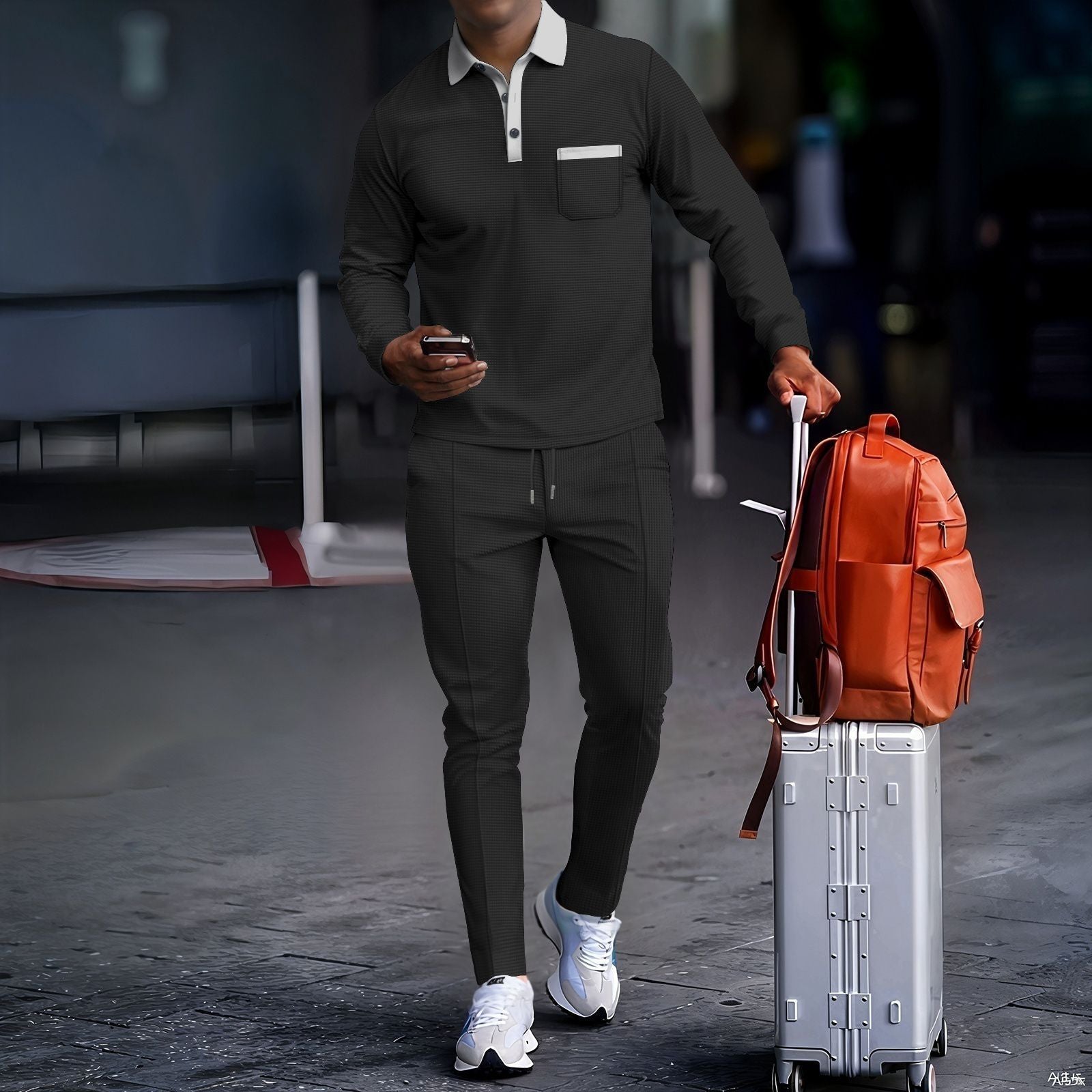 Herren Poloshirt Sportlich Slim Fit mit Kontrastkragen - BerlinGlamour