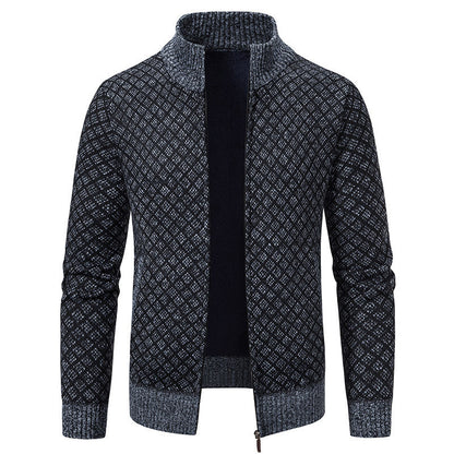 Herren Strickblazer Modern mit Muster und V-Ausschnitt