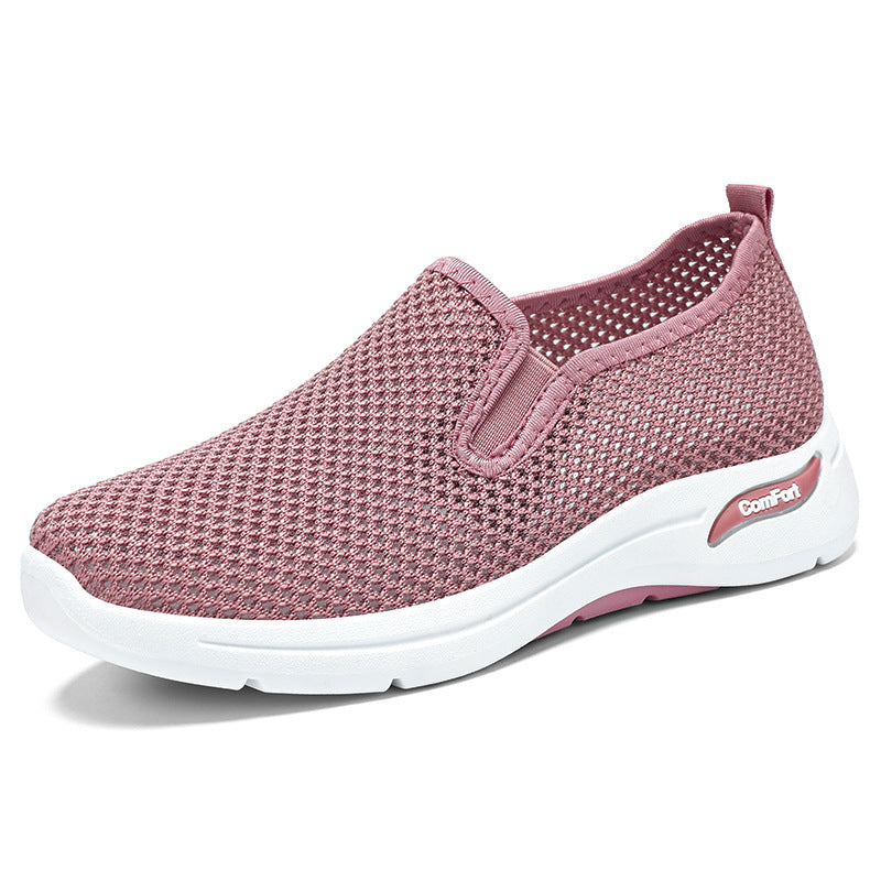 Damen Sneaker Luftig Elastisch Slip On Schuhe Bequem