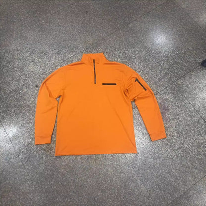 Herren Pullover Sportlich Reißverschluss Taschen Grau