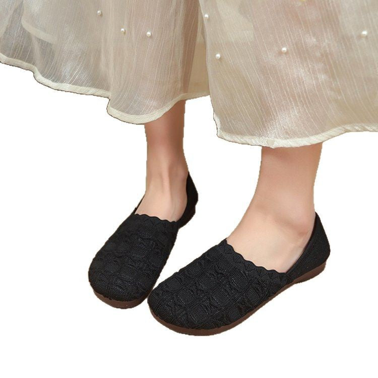 Damen Ballerinas Bequem Strickdesign Modisch