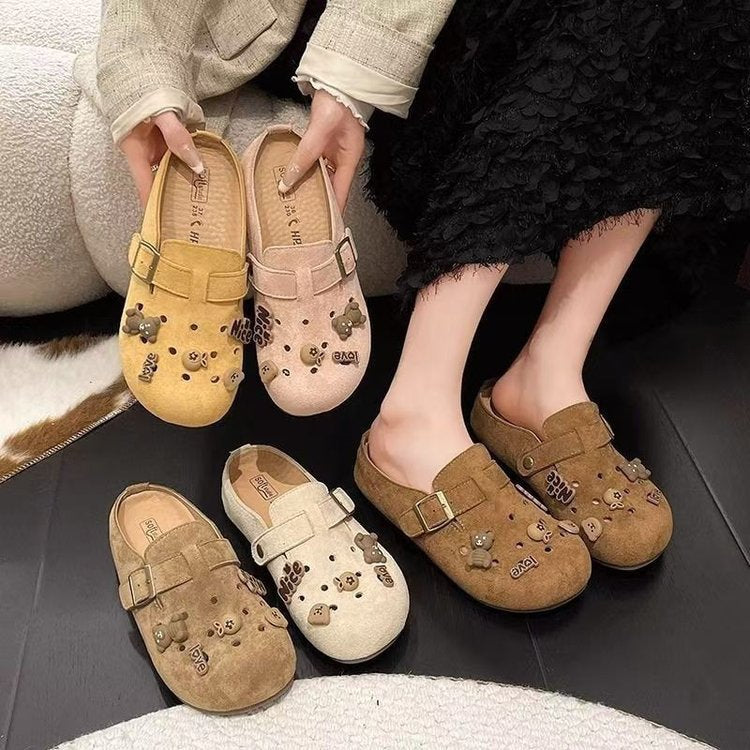Damen Clogs bequem mit Verzierungen Komfort Schuhe