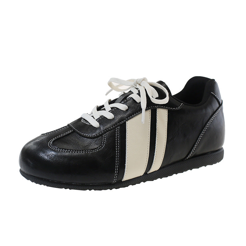 Damen Sneaker Sportlich Leder Schwarz Komfort