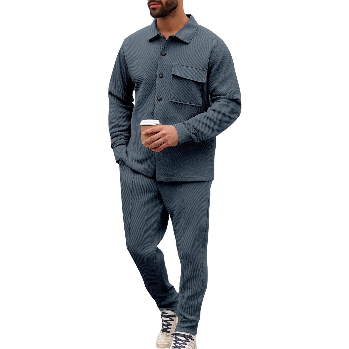 Herren Freizeitanzug Lässig Mit Taschen Modern