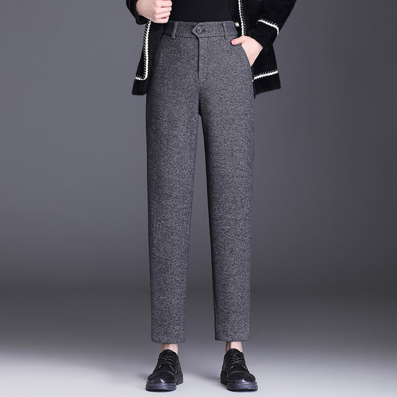 Damen Stoffhose Elegant Hochbund Slim Fit
