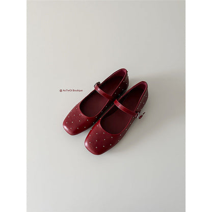 Damen Ballerinas Glitzer Strass Elegante Schnalle