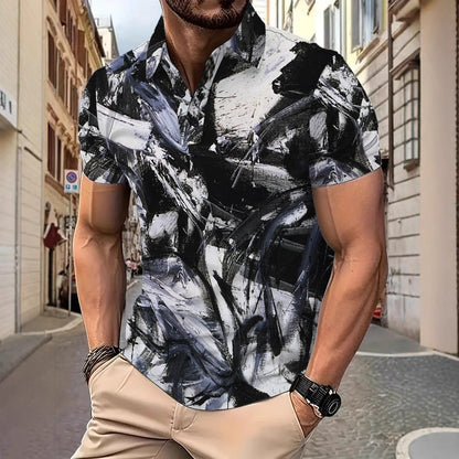 Herren Hemd Kurzarm Modern Farbenfroh Berlin Style - BerlinGlamour