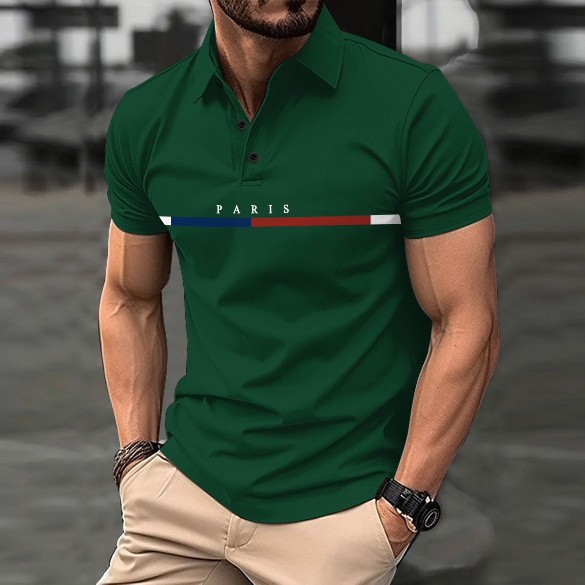 Herren Polo Shirt Freizeit Modern Berlin Style