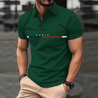 Herren Polohemd Modern Grafik Design Berlin Style