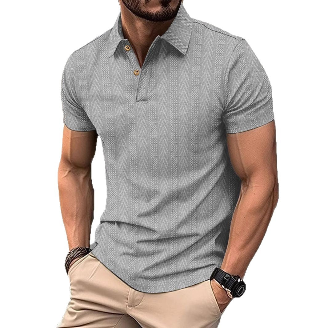 Herren Poloshirt Kurzarm Strukturiert Elegantes Design