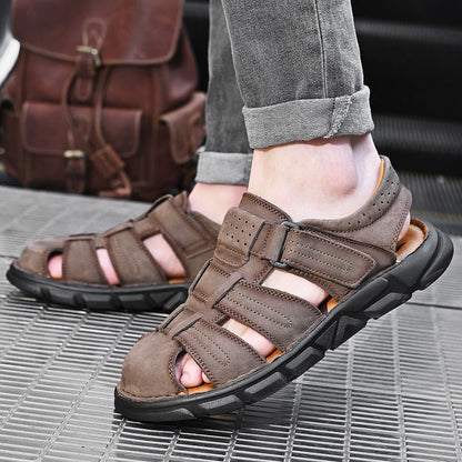 Herren Sandalen Leder Bequem Sommer