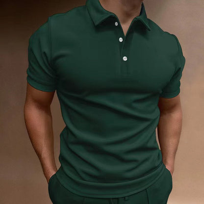 Herren Poloshirt Modern Kurzarm Stehkragen Sportlich