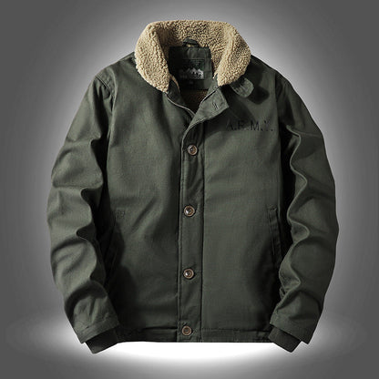 Herren Winterjacke Warm Innenfutter Stylischer Kragen