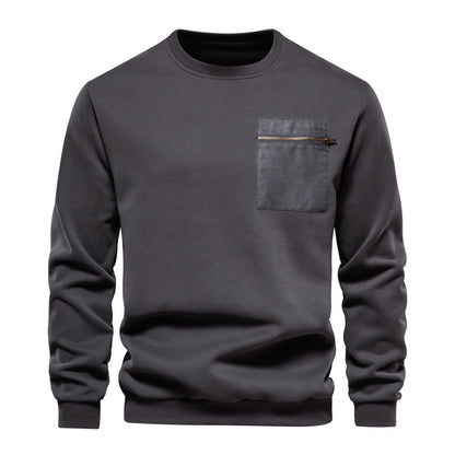 Herren Sweatshirt Soft Weich mit Brustreißverschluss