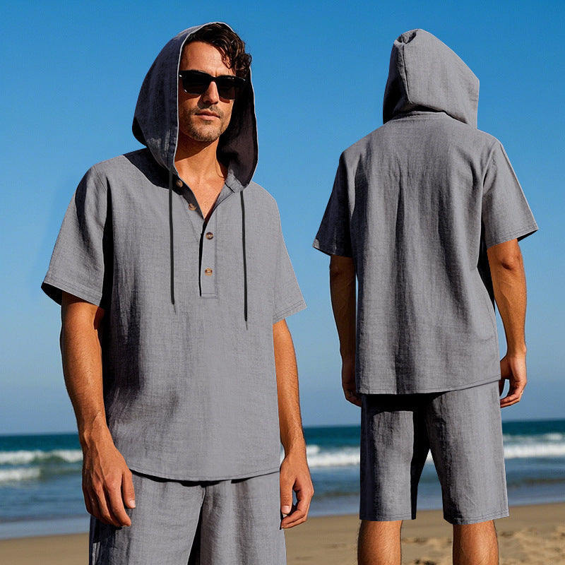 Herren Sportbekleidung Set Kapuze Bermuda Modern