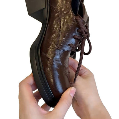 Damen Schnürschuhe Komfortabel mit Blockabsatz Elegante Schuhe