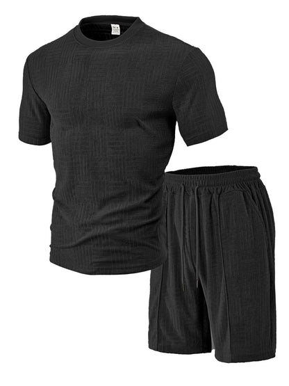Herren Sport-Outfit Atmungsaktiv Kurzarmshirt Shorts Lauf