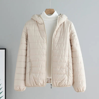 Damen Übergangsjacke Steppjacke Mit Kapuze Modern