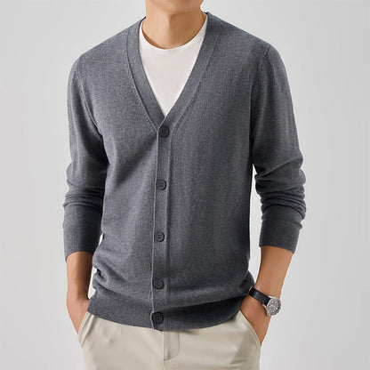 Herren Strickjacke Elegante V-Ausschnitt Modern