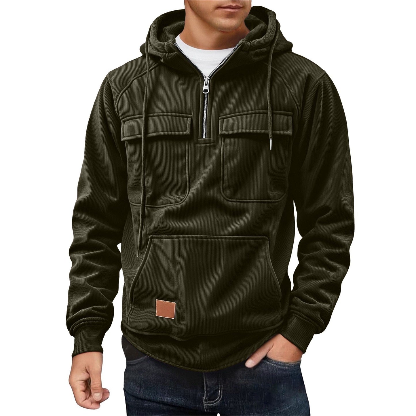 Herren Fleece Hoodie Warm mit Taschen Modern - BerlinGlamour
