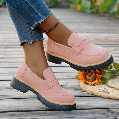 Damen Slipper Mokassin Lederoberfläche Rutschfest Moderne