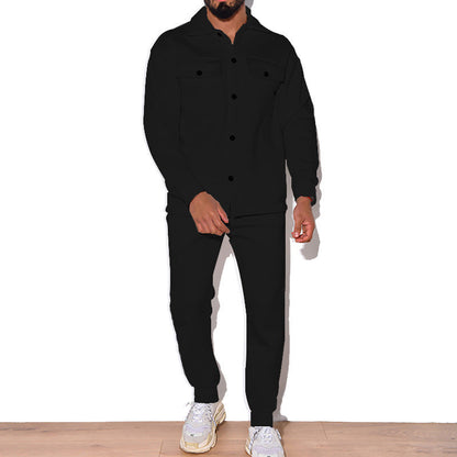 Herren Jogginghose Set Hemd Casual Streetwear