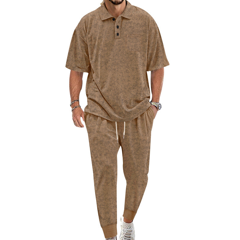 Herren Freizeit-Set Jogginghose Poloshirt Bequem Modern