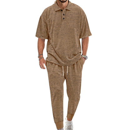 Herren Freizeit-Set Jogginghose Poloshirt Bequem Modern