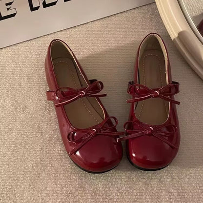 Damen Ballerinas mit Schleifen Komfortabel Flach