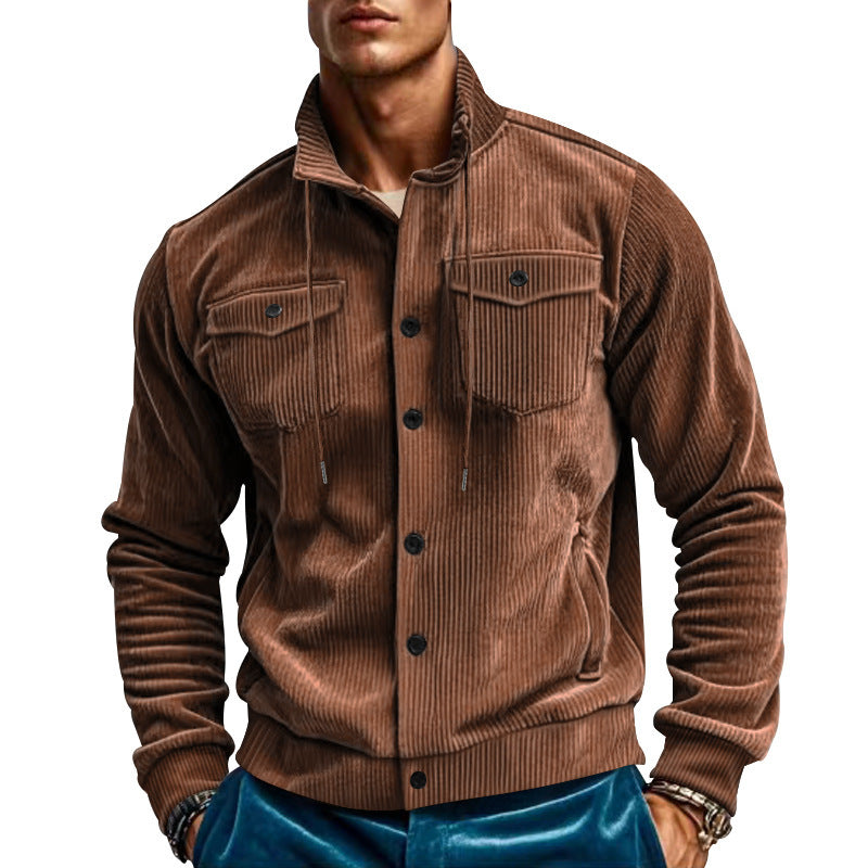 Herren Kordjacke Lässig Modern mit Taschen