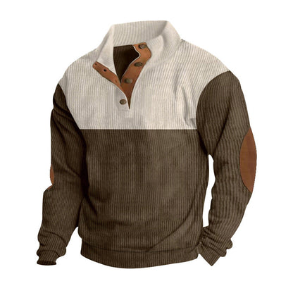 Herren Pullover Stehkragen Modern mit Knöpfen Elegant
