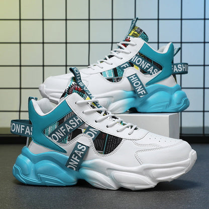 Damen Sneaker Chunky Mode Schuhe mit Grafik Design
