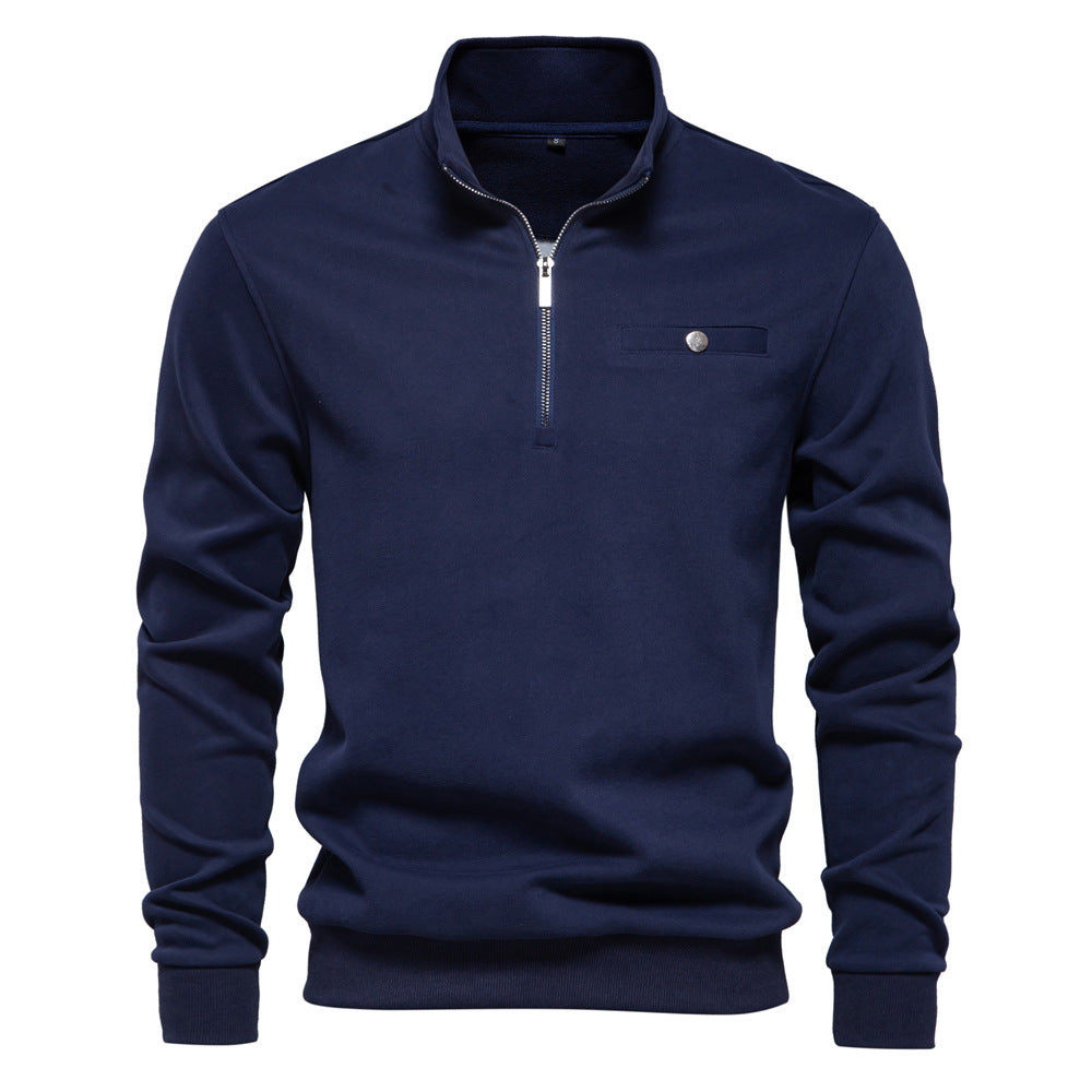 Herren Sweatshirt Stehkragen Modern Streetwear