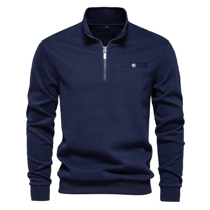 Herren Sweatshirt Stehkragen Modern Streetwear