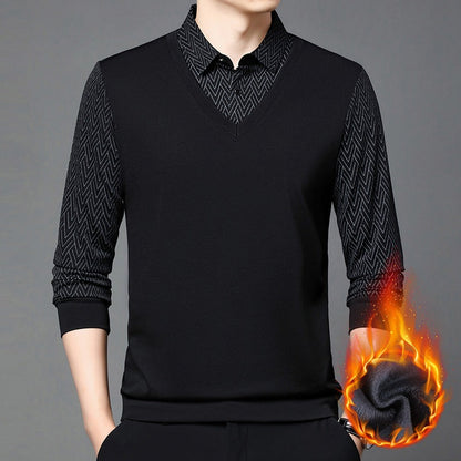 Herren Langarmshirt Modern Strukturiert Feuchtigkeitsregulierend