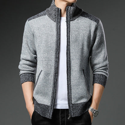 Herren Strickjacke Hochkragen Praktisch Mit Taschen