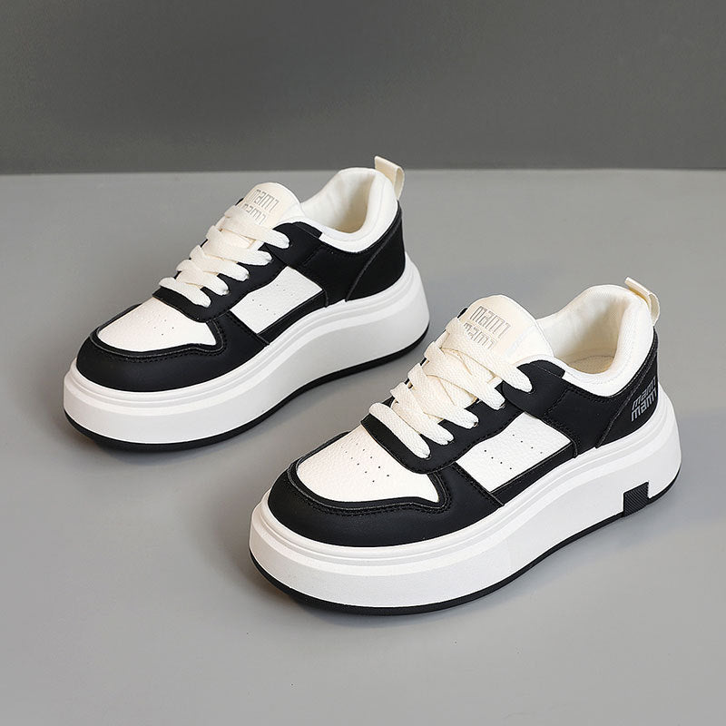 Damen Sneaker Bequem Chunky Atmungsaktiv Weiß