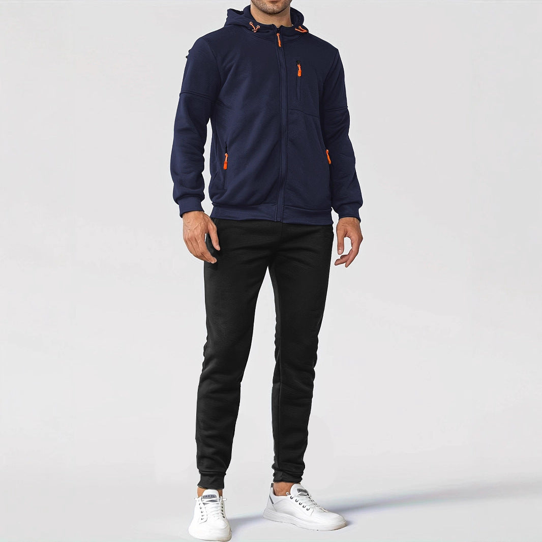 Herren Trainingsjacke atmungsaktiv mit Taschen Sportlich