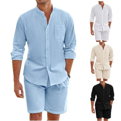 Leichtes Leinenhemd Herren Sommer mit passenden Shorts - BerlinGlamour